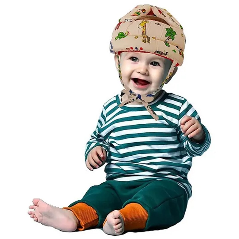 Mihar Essentials Adjustable Cushioned Baby Safety Helmet -Colour & Design May Vary