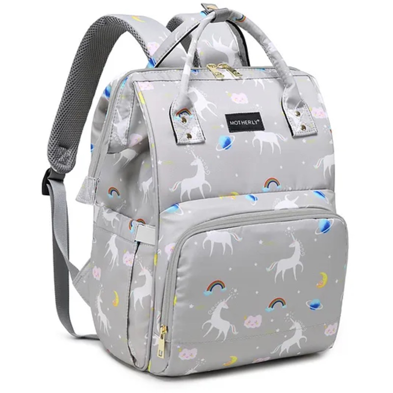 Motherly Elegant Diaper Bag for Mothers for Travel with Warranty | Spacious Diaper Bags for Mom | Baby Bag for Mother Travel  (Unicorn Gray-Style2)