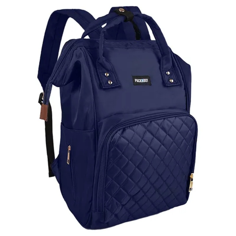 PACKNBUY Diaper Bag Backpack Stylish Multiuse Baby Bag for Travel - Dark Blue