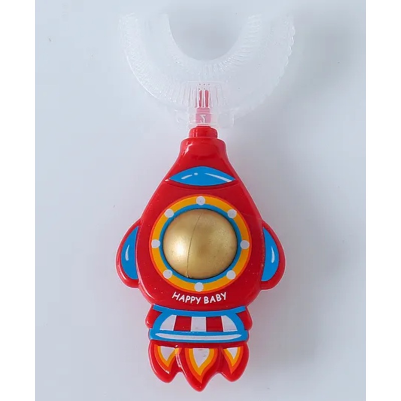 Soft Silicone Space Themed BPA-Free Baby Teether -  Red