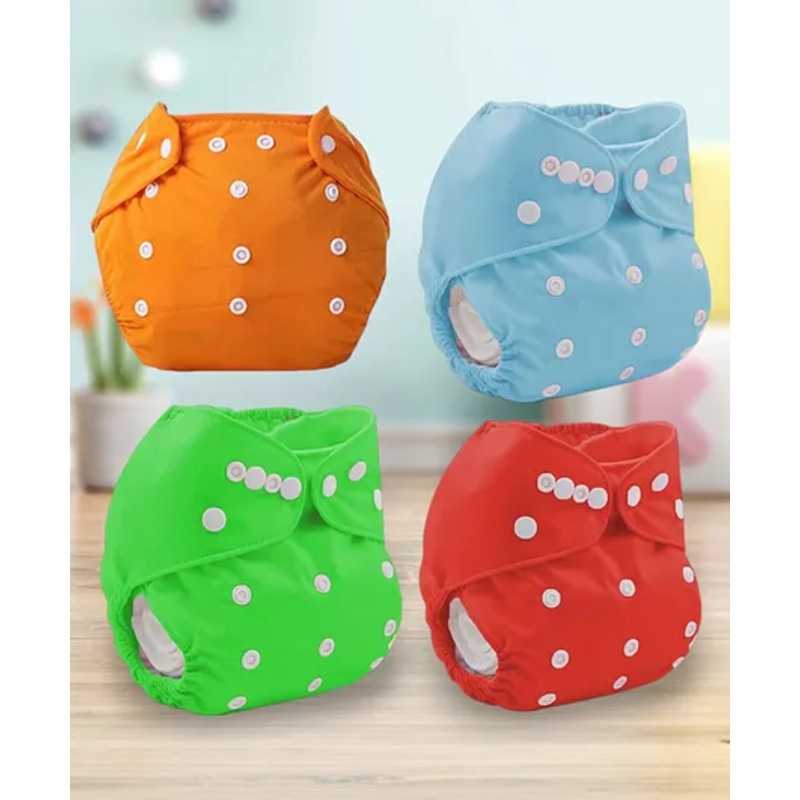 Sparkle Joy Washable & Reusable Cloth Diaper Pocket Without Inserts Pack of 4 - Multicolor