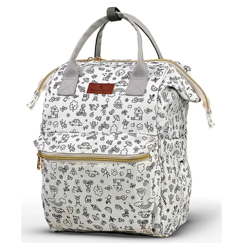 StarAndDaisy Baby Diaper Bag for Mother Travel Diaper with Laptop Pocket  Printed - Grey