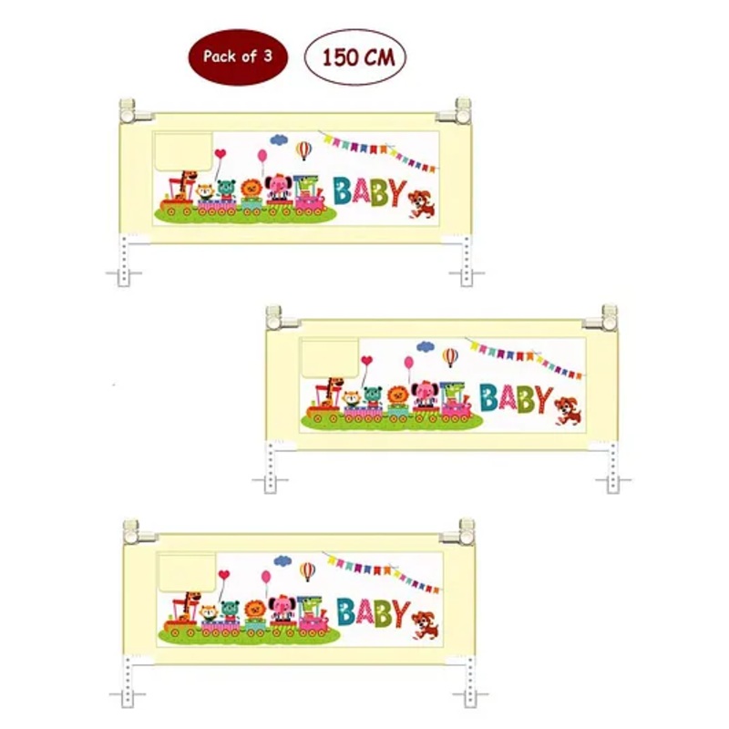 Syga 3 Pieces Baby Bed Rail 1.5 Meters - Cream