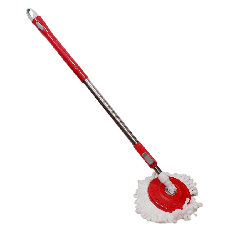 Home Cleaning Stainless Steel 360 Rotating Pole - Microfiber Mop with Adjustable Rod Stick