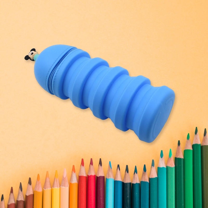 Silicone Telescopic Pencil Case  Large Capacity, Zipper Closure, Perfect for School & Office