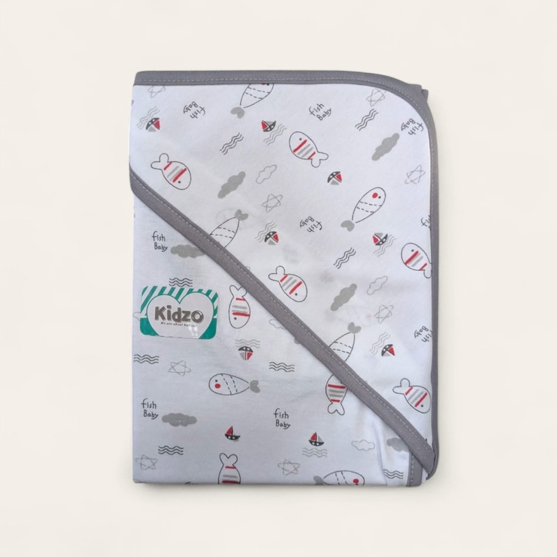 Little Star Baby Wrapping Sheet Fish Grey
