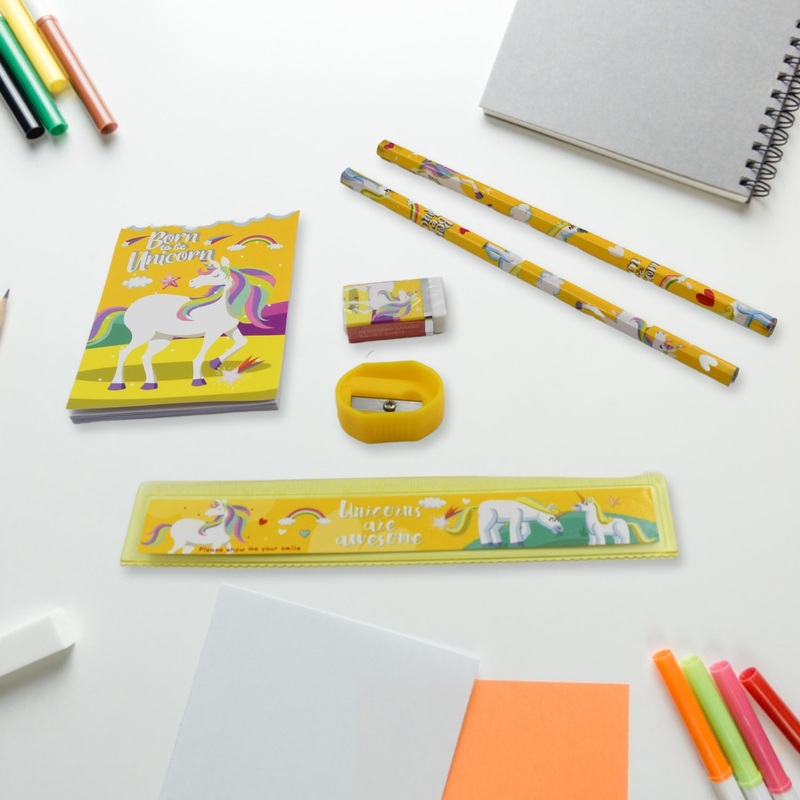 Stationery Set for School & Office with Pencil & Ruler (Gift, 6 Pc)