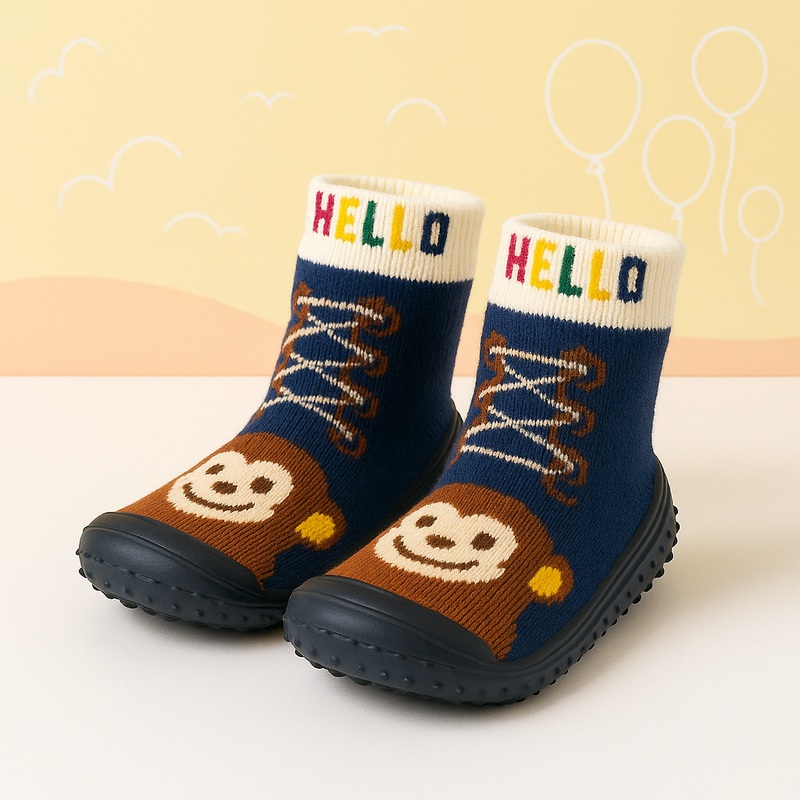Baby Grip Shoes Bear Navy Blue - Sunshine