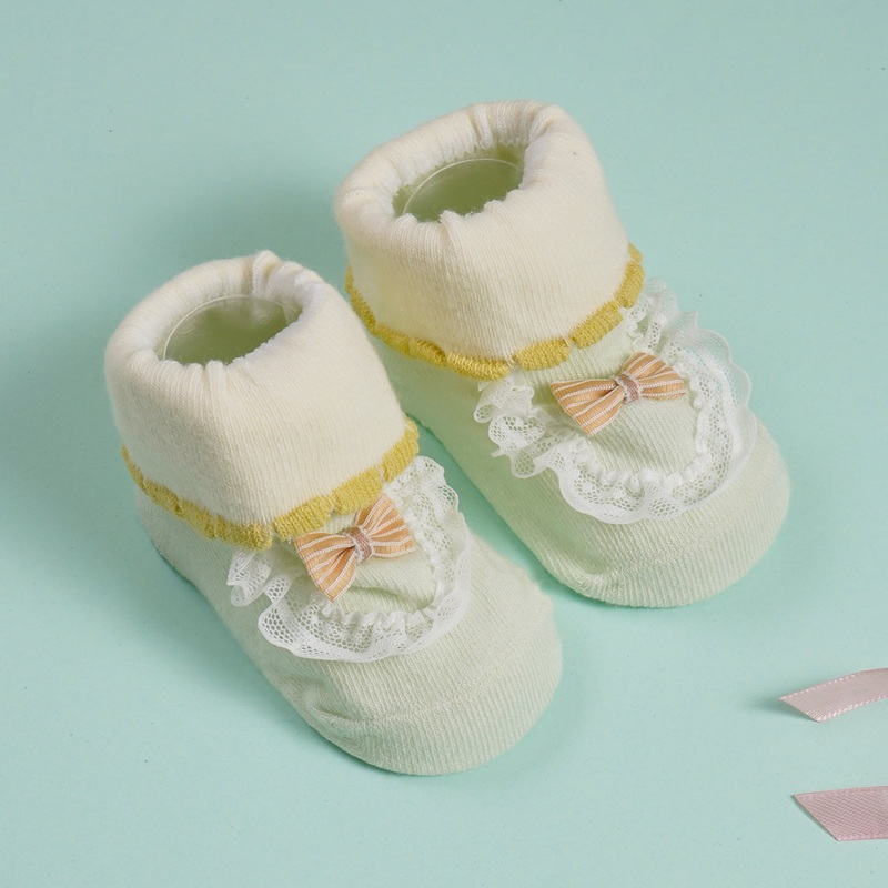 Baby Socks Bow Sea Green (0-6 Months) - Sunshine