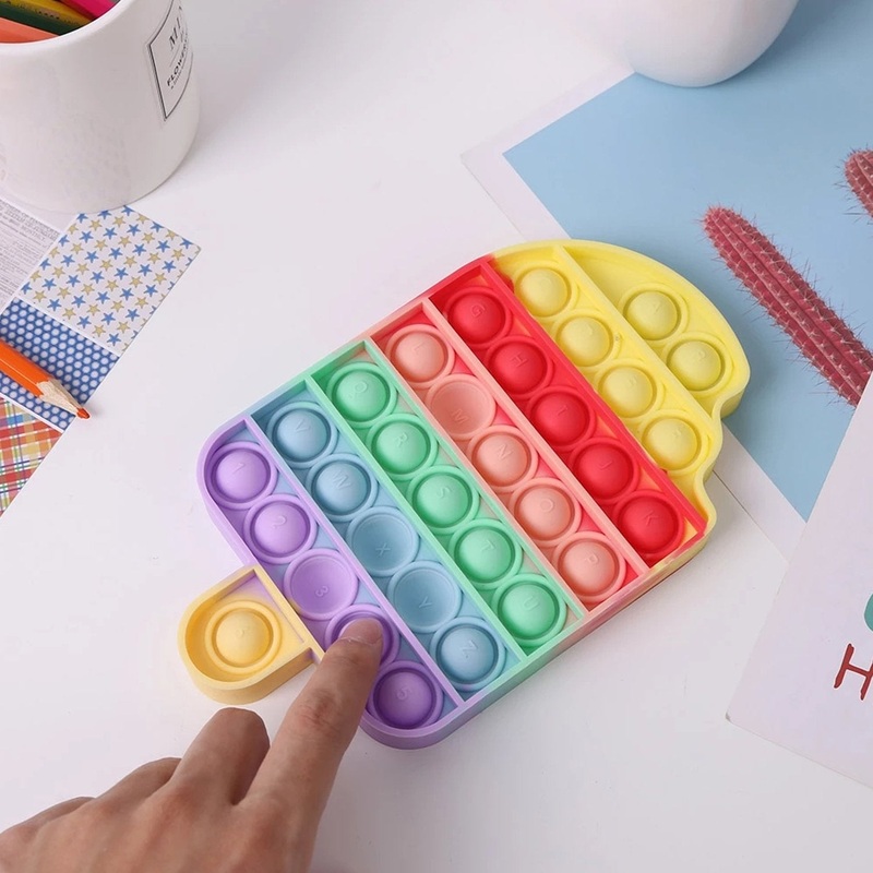 Ice Cream Candy Shape  Fidget Toy Push  Bubble Fidget Sensory Toy for Kids and Adults Fidget per Stress Reliever Sensory Fidget pers