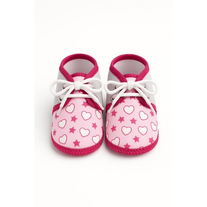 Newborn Baby Booties Hearts Pink - Sunshine