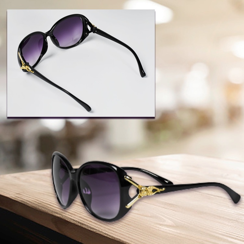 Women Specs Black Polarized Sunglasses Elegant Female Sunglass For Indoor & Outdoor Use