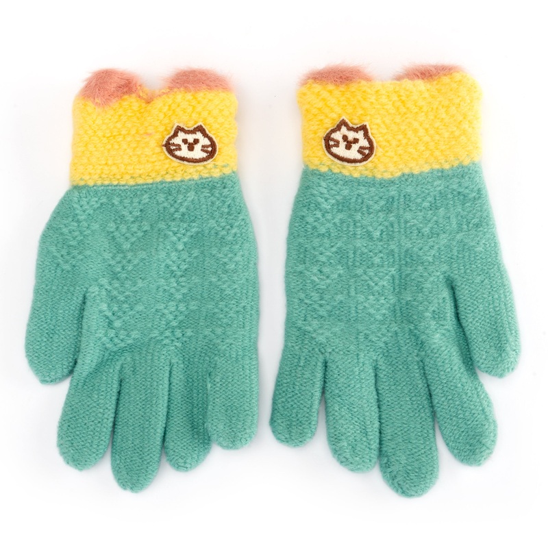 Little Sparks Baby Woolen Gloves Cat Green (3-4 Years)