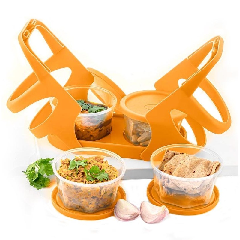 Lunch Box (200 ml each Container) with Attractive Stand - 4 pcs