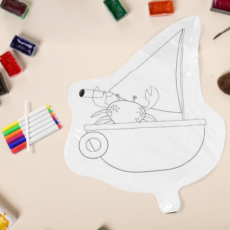 Multicolour colour-your-own inflatable animals With 6pcs Colored Pen Markers (1 Set)