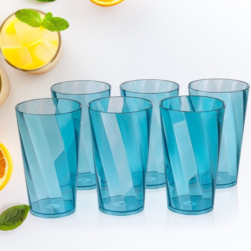 Premium 300ml Transparent Glass Set for Water, Juice & Cocktails (Set of 6)