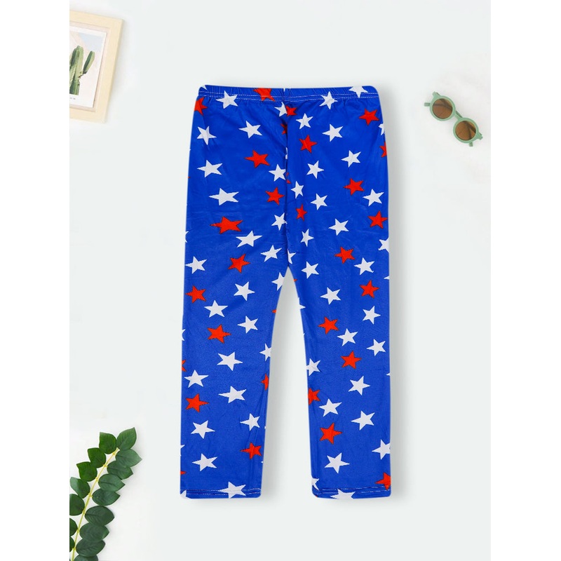 Girls Flexible Tights Stars Royal Blue - Sunshine