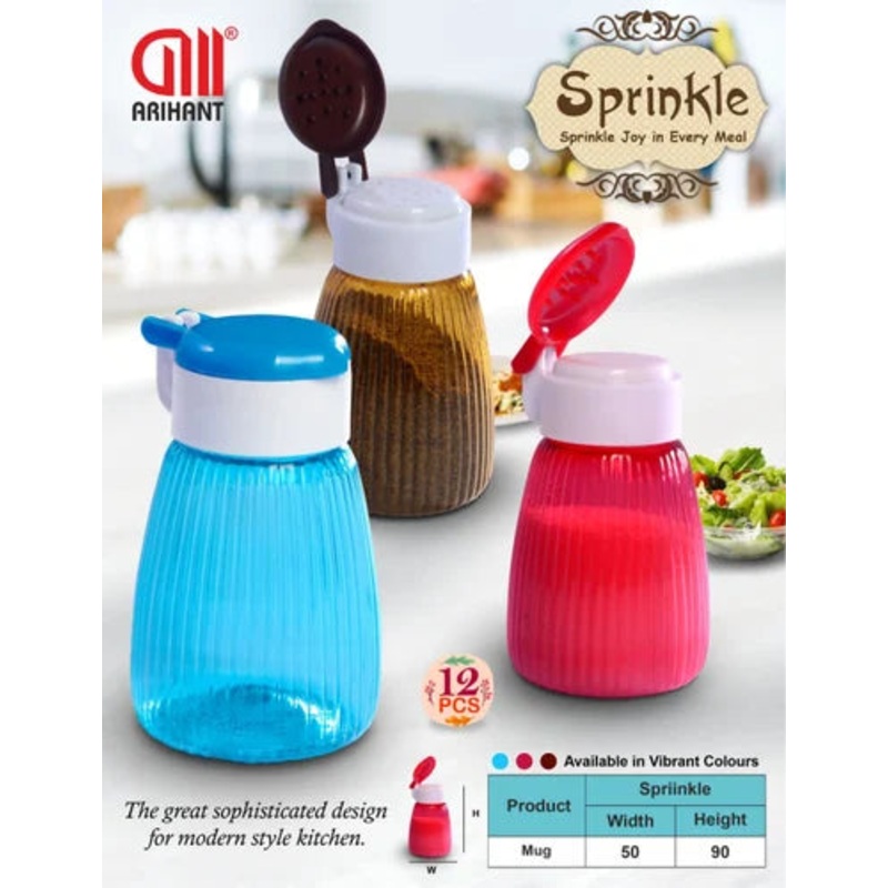 Plastic Sprinkle Salt Pepper & Masala Sprinkle 2pcs Multicolor