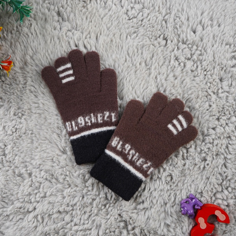 Baby Fleece Gloves Black & Brown - Sunshine