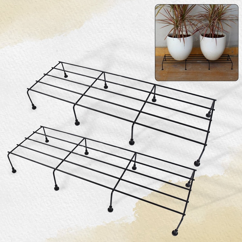 Metal Rectangle Flower plant stand for balcony (6020 Cm / 2 Pc Set)