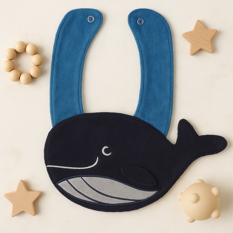 Baby Character Bib Whale Blue - Sunshine