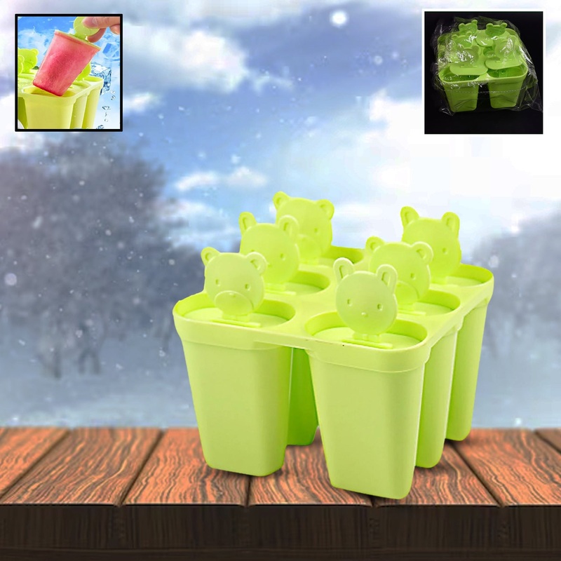 Plastic 6 Grid / Compartment sicle Ice Cream Mold (1 Pc)