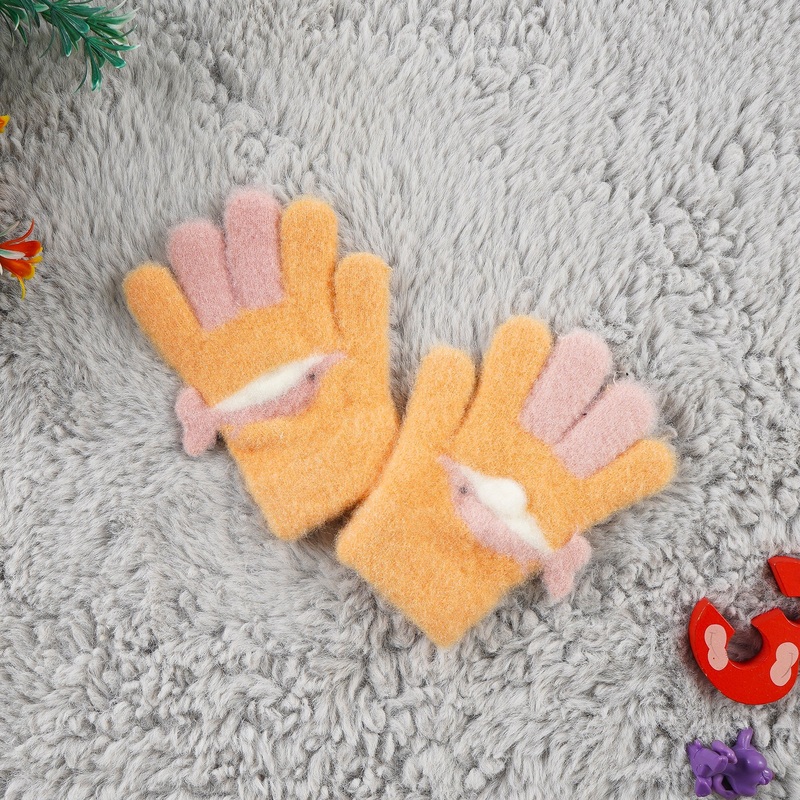 Baby Fleece Gloves Multi Character Orange - Sunshine