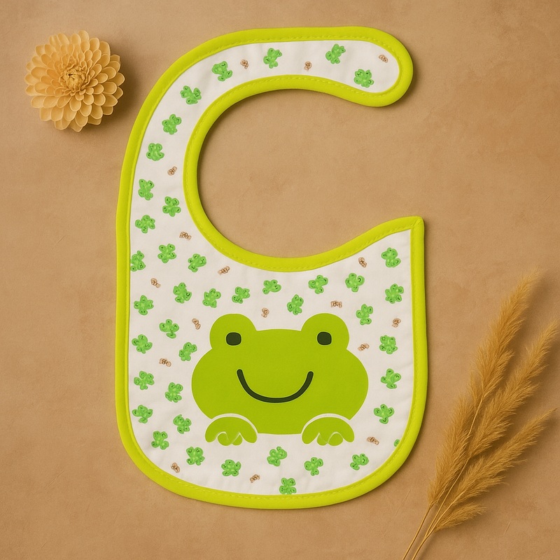 Baby Bib Frogs Green - Sunshine