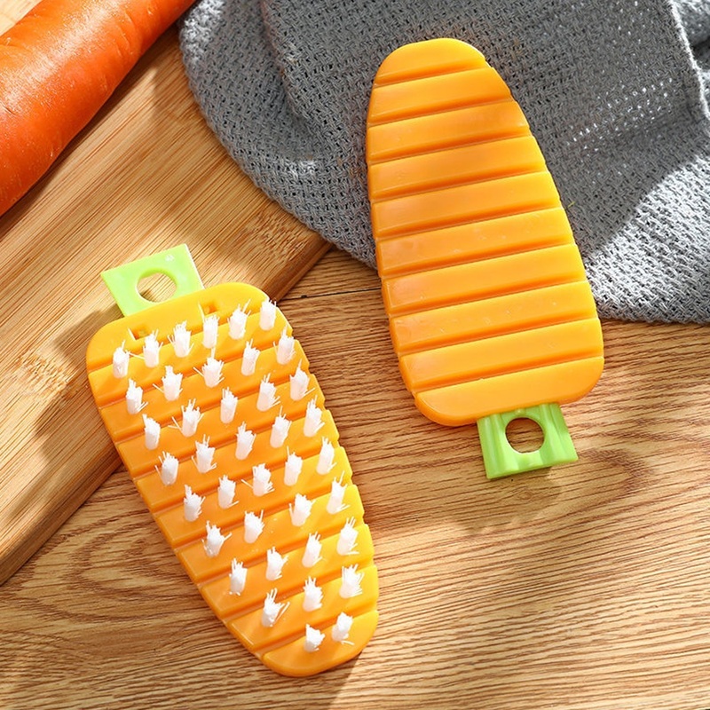 Vegetable Scrubbing Brush, Vegetable Scrubber NonToxic Fruit Brush Carrot Shape Vegetable Brush for Potato for Vegetable