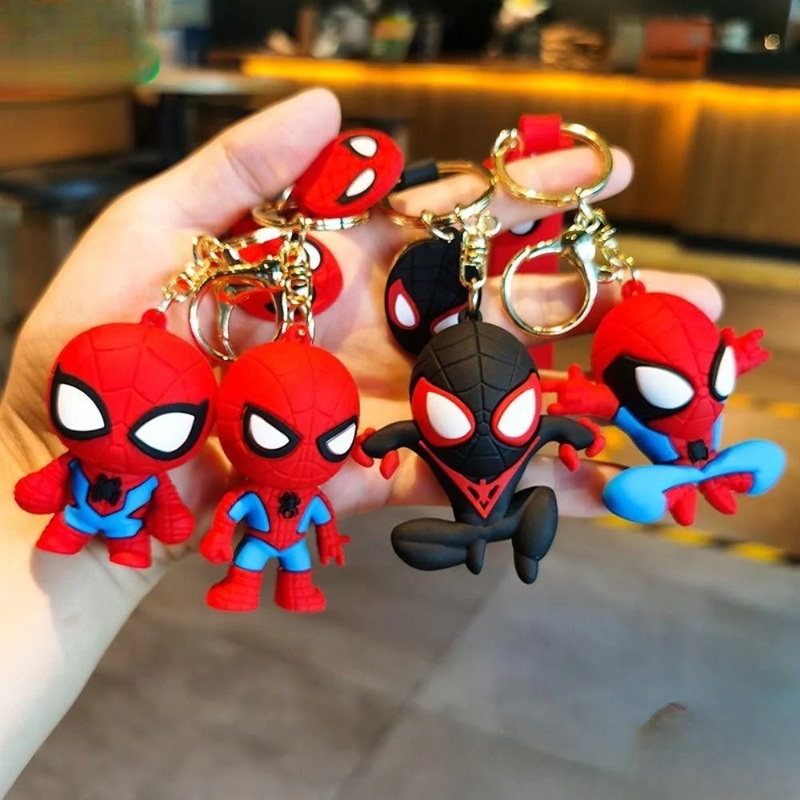 3D Rubber Silicone Spider-Man Keychain (Pack of 1)