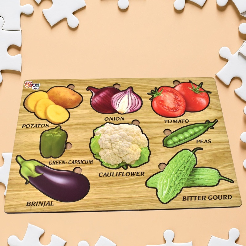 Wooden Vegetable Puzzle Learning Educational Board (1 Set / 2820 Cm)