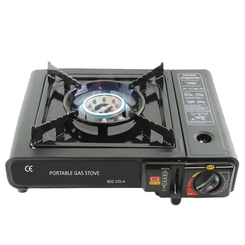 2 in 1 Camping Gas Stove or Butane Stove Dual Fuel Stove Portable Gas Stove For Home And Travel - Black Color