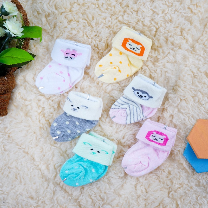 Newborn Baby 6 Pairs Socks Set Multicolor - Sunshine