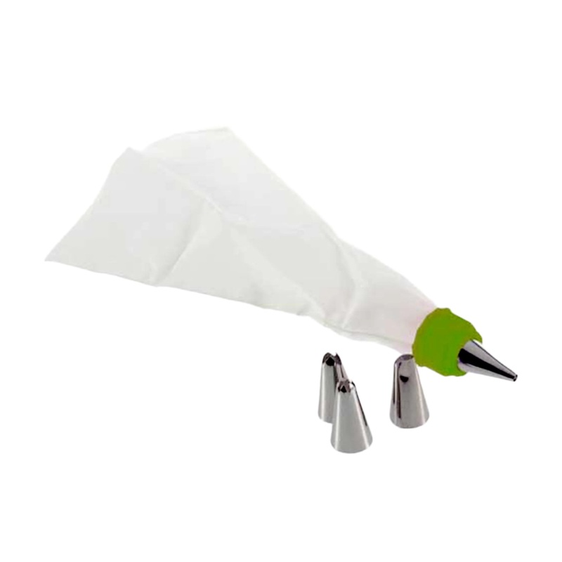 Cake Decorating Nozzle with Piping Bag Stainless Steel Piping Cream Frosting Nozzles