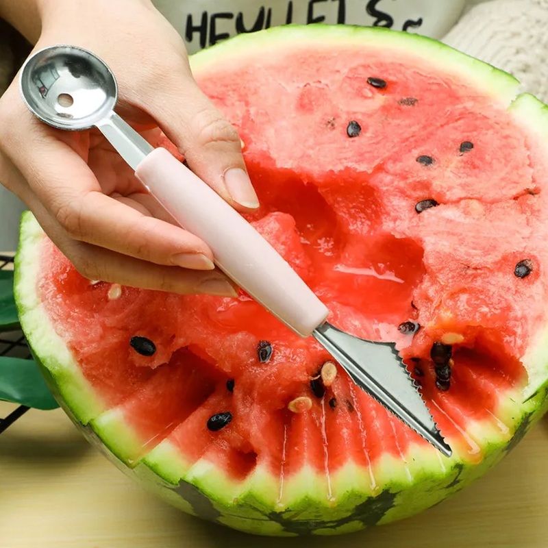 Multifunctional Stainless Steel Fruit, Vegetable Pattern Carving Knife Peeler Corer Spherical Dig Ball Scoop, Garnishing Dig Ball Spoon Kit.