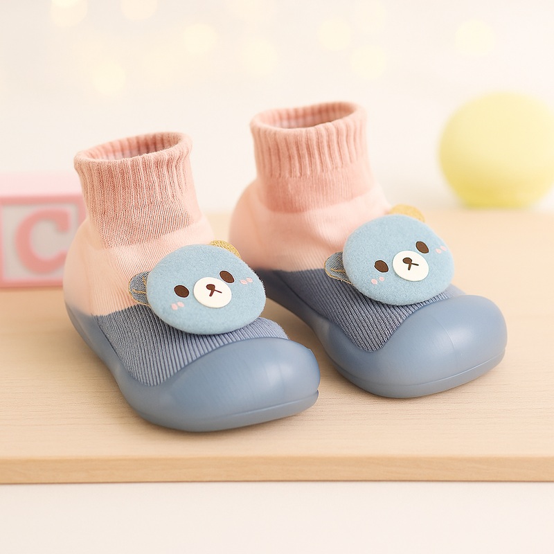 Skidders Baby Grip Shoes Bear Dark Blue - Sunshine