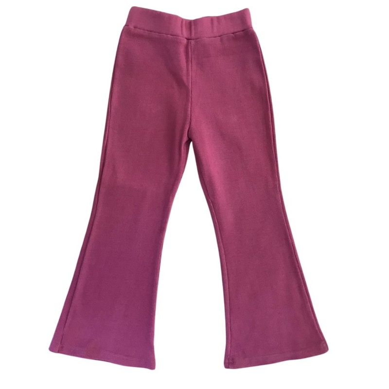 The Nest Magenta Flared Ribbed Pants