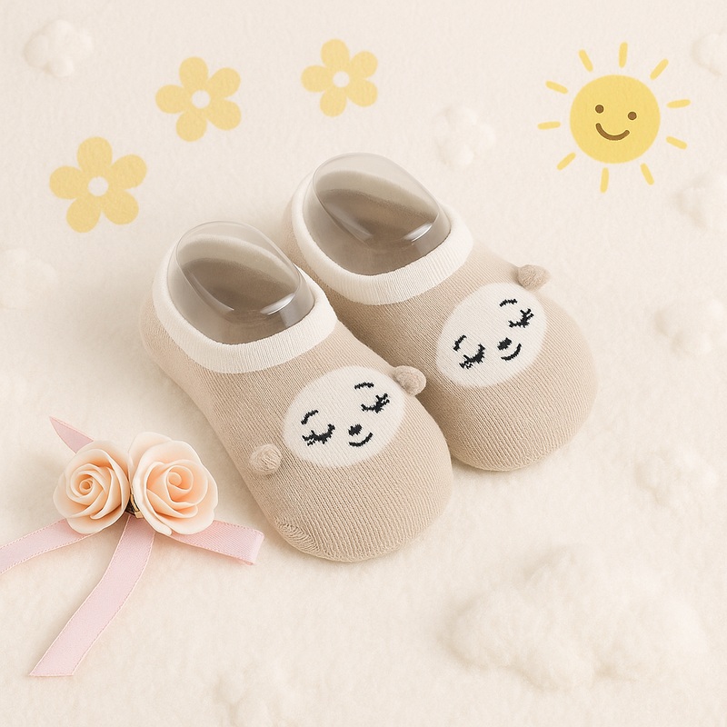 Baby Socks Face Grey - Sunshine