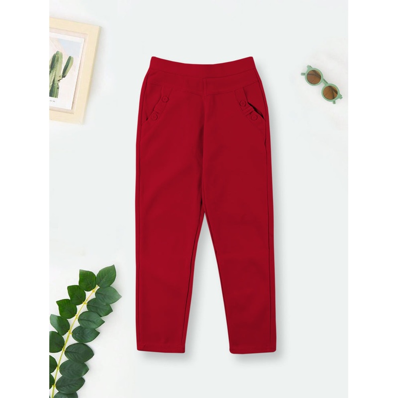 Girls Stretchable Trouser Maroon - Sunshine