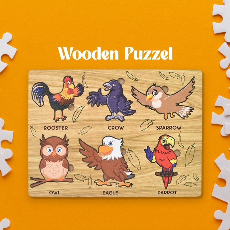 Wooden Bird Puzzle Learning Educational Board (1 Set / 2820 Cm)
