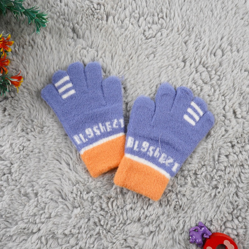 Baby Fleece Gloves Orange & Blue - Sunshine