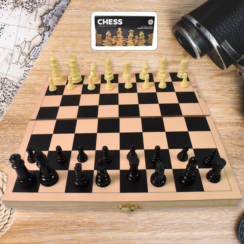Folding Wooden Chess Board Set (30  30 Cm / 1 Set)