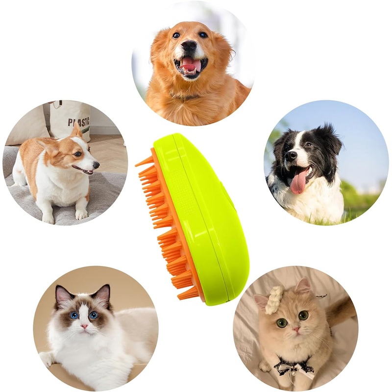 3-in-1 Cat Steamy Brush  Self-Cleaning Pet Grooming & Hair Removal Comb