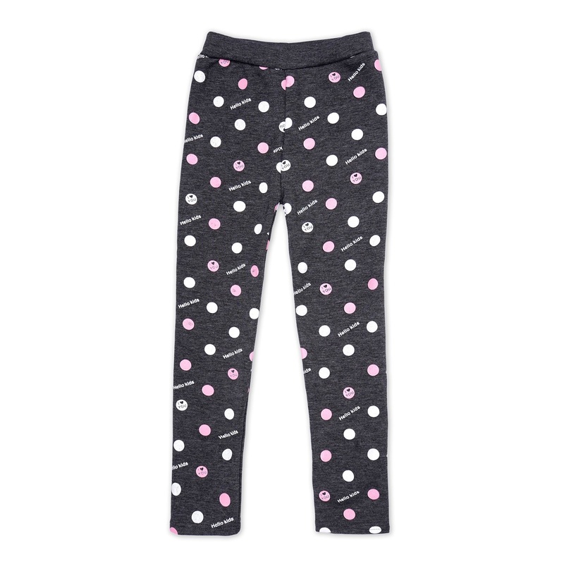 Girls Fleece Tights Polka Dots Grey - Sunshine