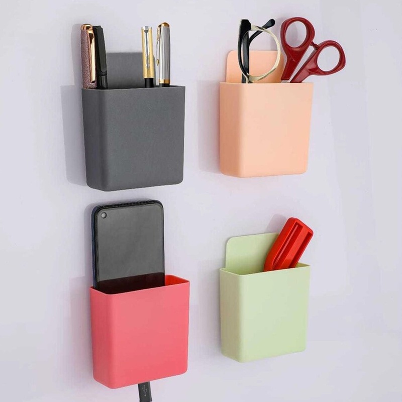 Multipurpose Plastic Wall Mounted Remote & Mobile Holder Stand  (Pack of 4)