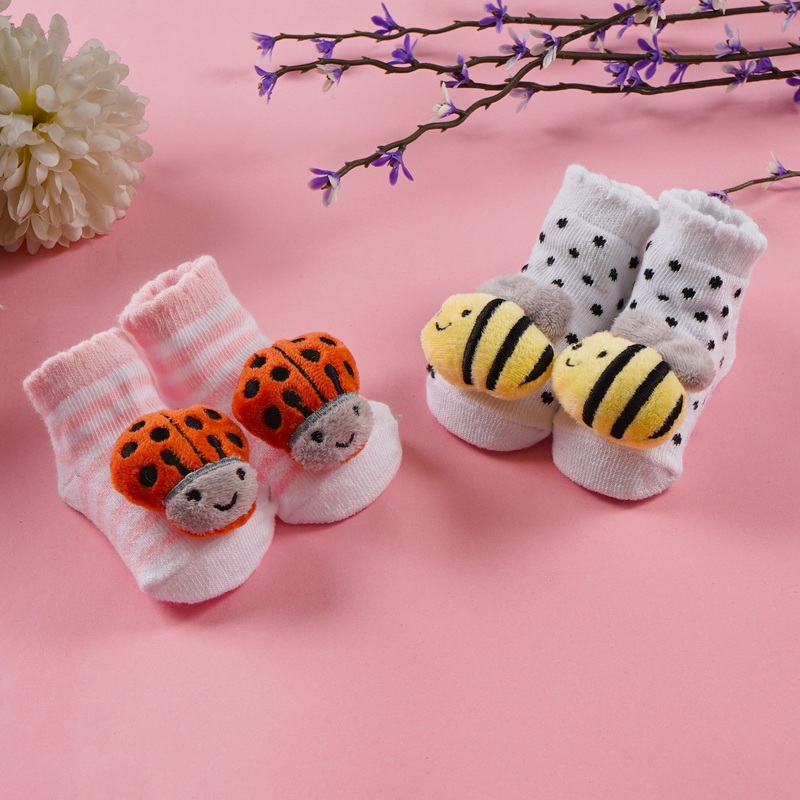 Baby Pack Of 2 Pairs Socks Bee & Ladybug - Sunshine