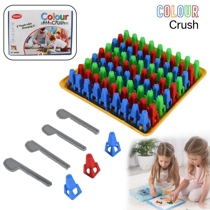 Plastic Color Crush Game Board, A Puzzle Game, Challenge's Educational Board Game's, Game for Kids & Adults, BirthdayGift(1 Set)