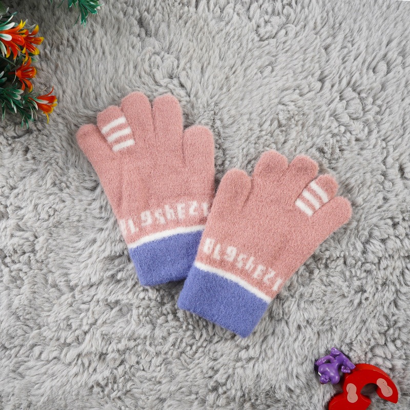 Baby Fleece Gloves Blue & Peach - Sunshine