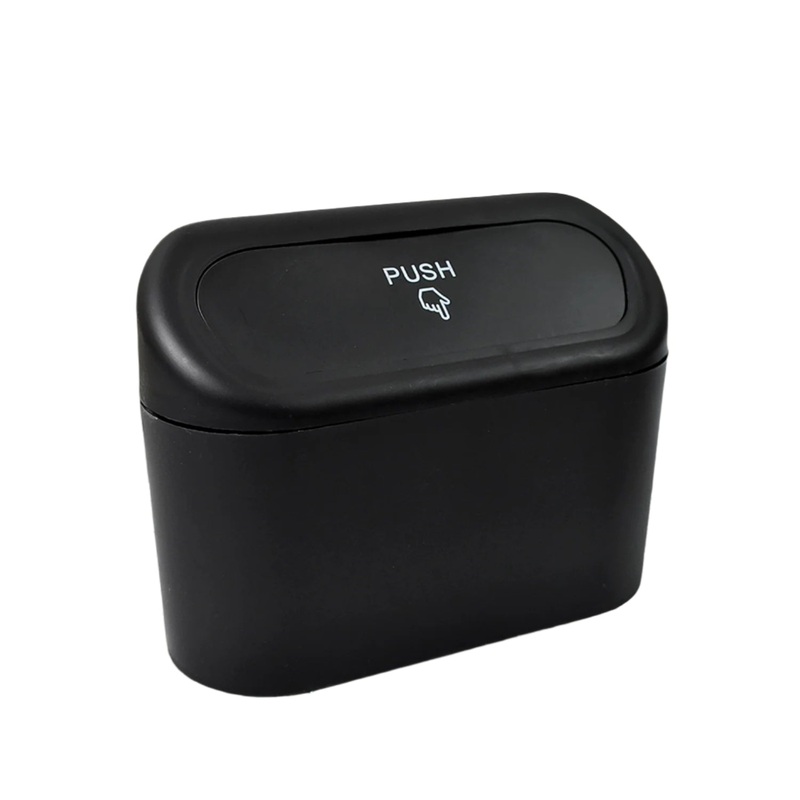 Mini Car Trash Can with Lid, Waterproof Car Trash Bin Storage Box (1 Pc)