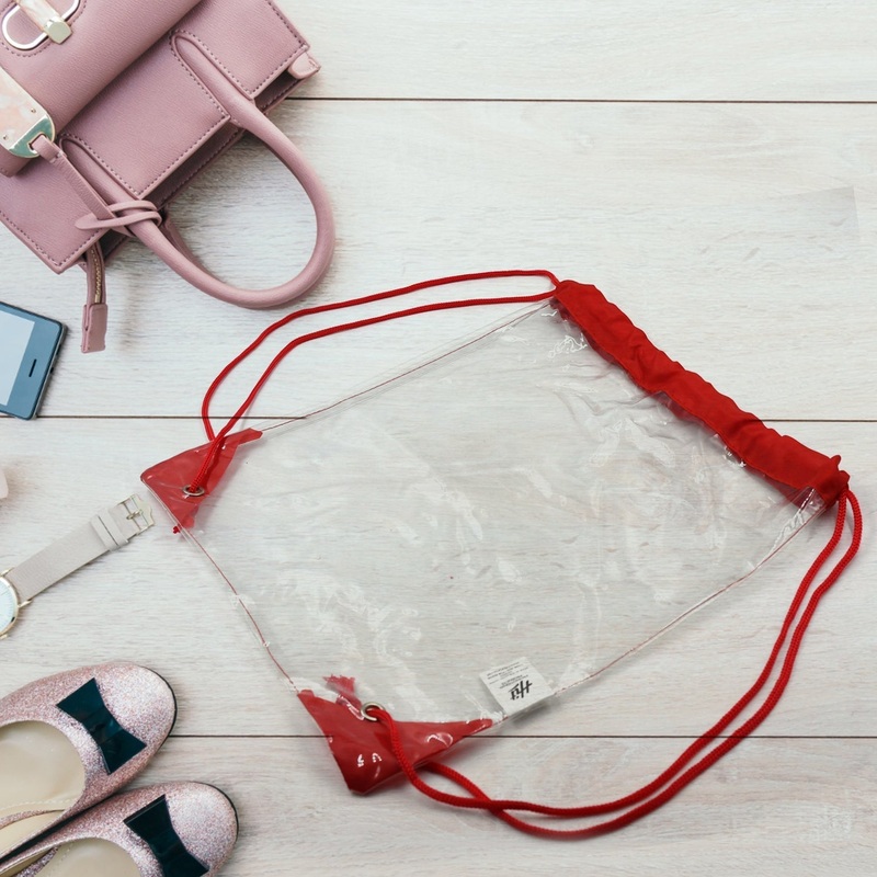 Transparent Waterproof Plastic Stadium Bag  Gym, Travel & Sports